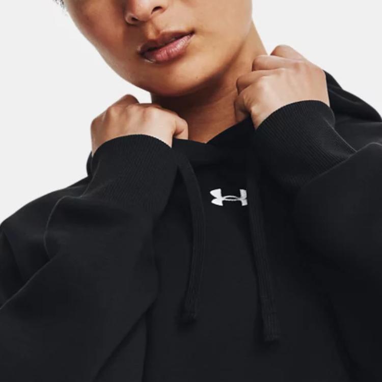 Under Armour Сплошной свободный повседневный свитшот с капюшоном и длинным рукавом, женский свитшот, черный 1379493-001