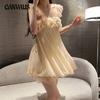 Spring and Summer Sexy Sweet Girl Dress Nightgown One-shoulder Pure Desire Halter Dress Princess Wind Soft Pajamas