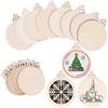 10/50/100PCS Christmas Wooden Ornaments Round Baubles DIY Craft Hanging Decor For Xmas Tree Navidad