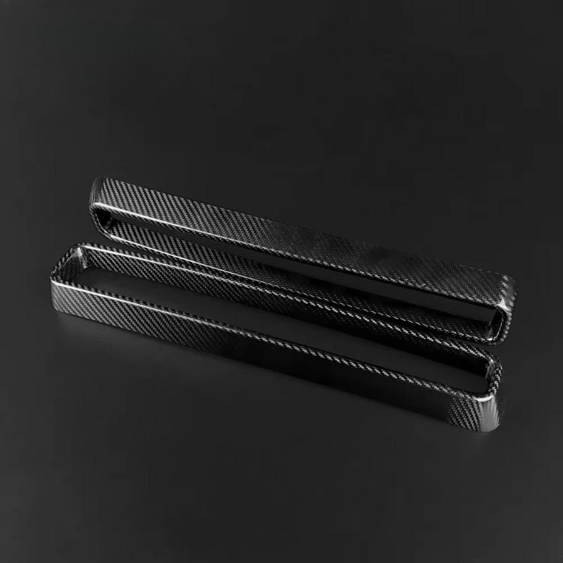 Real Dry Carbon Fiber For Dodge Challenger 2015-2023 Car Front Bumper Grille Decoration Frame Trim Auto External Accessories
