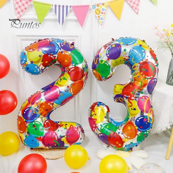 40-дюймовый воздушный шар с номером из алюминиевой фольги, красочный 2024 Новый год, большой размер, воздушный шар, украшение для праздника, товары для вечеринок