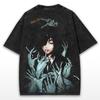 Harajuku Anime Himeno Printed T-shirt Manga Chainsaw Man Vintage Washed T Shirt Men Women Clothes Polyester Short Sleeve Tees