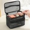 1 шт. сетчатая косметичка, сетчатая косметичка для офиса, дорожные сумки для хранения, двухслойные косметички