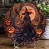 1pc, 2d Round Aluminum Flat Sign (8x8 Inches), Witch Theme Office Home Door Decoration, Home, Apartment, Dining Room