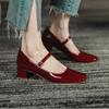 Fashion Versatile Patent Leather Pump Versatile Women's Shoes Summer 2024 New Style Single Shoe Shoelace Evening Wind Mary Jane Shoes