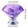 10 шт. хрустальных стеклянных ручек для шкафов, дверных ручек для комодов, выдвижных ящиков, ручек для кухни, шкафа и шкафа с винтами (фиолетовый)