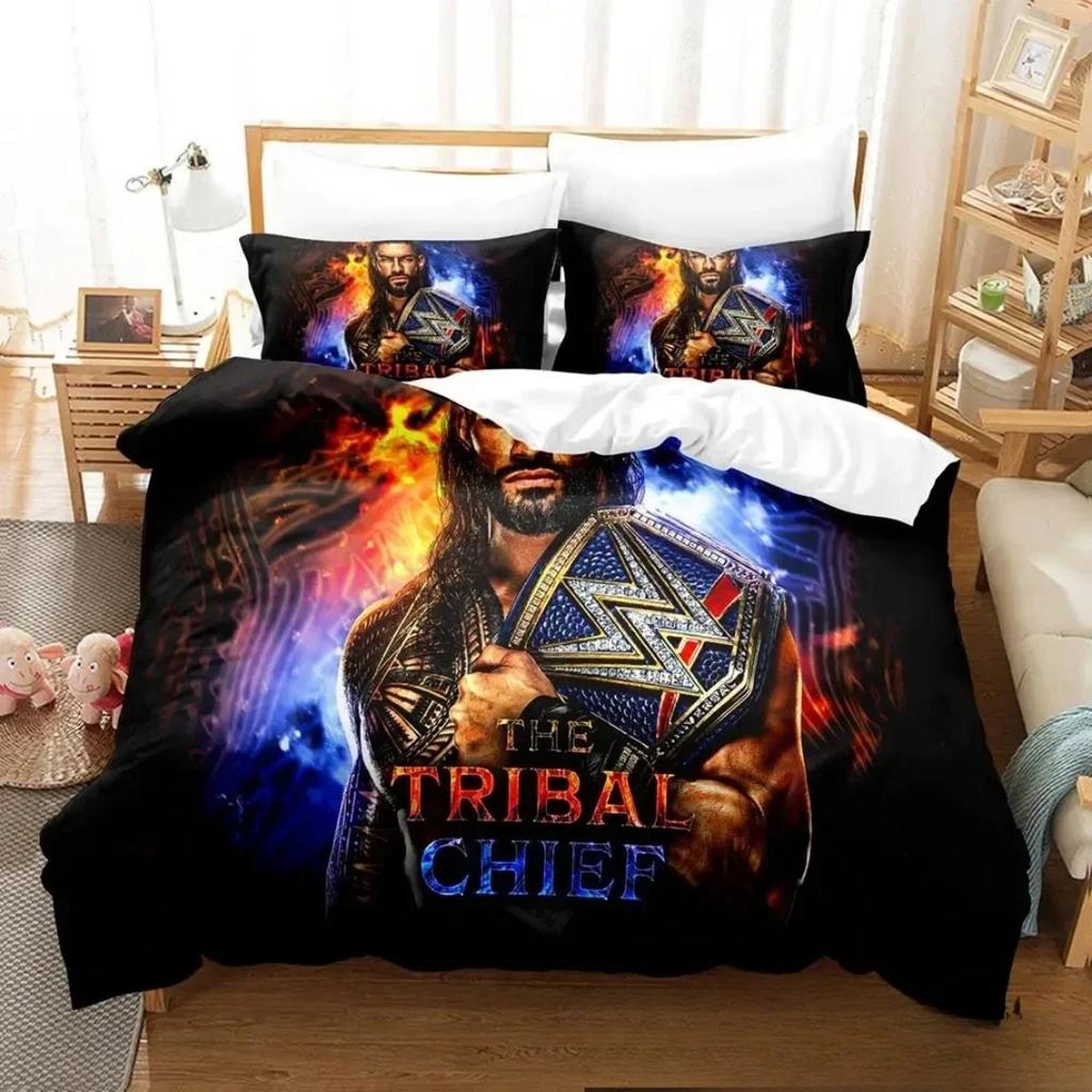 3D Print Wrestler Roman Reigns Bedding SetWWE Duvet Cover PillowcaseQuilt cover Queen King Sizeboys Adult
