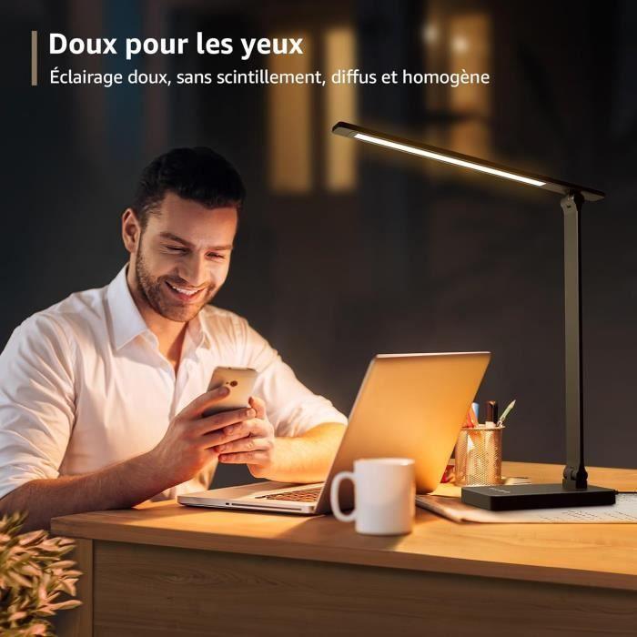 Lampe de Bureau LED - LEPRO - 9.2W - 72 LEDs - 750LM - 5 Modes de Couleur - Noir