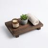 Retro Wooden Decorative Tray Vintage Bathroom Organizer Kitchen Countertop Vanity Makeup Display Stand Home Decor