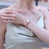 DANIEL WELLINGTON Часы кварцевый механизм стальной ремешок белый циферблат женские часы маленькие квадратные часы DW00100578