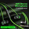 FONKEN Type C 3.5mm L Jack Magnetic Gaming Wired Earphones Hifi Sound Noise Reduction In Ear Headset With Mic Earbud For Xiaomi Huawei
