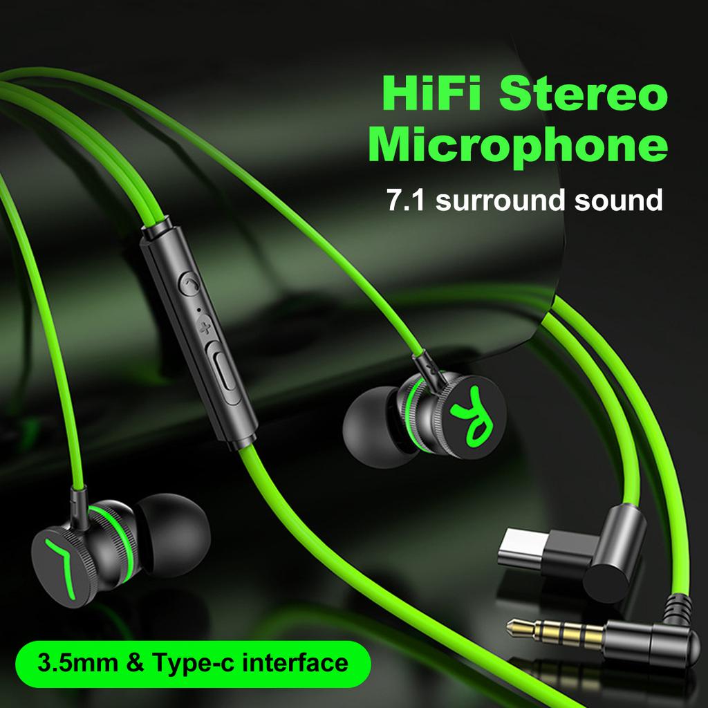 FONKEN Type C 3.5mm L Jack Magnetic Gaming Wired Earphones Hifi Sound Noise Reduction In Ear Headset With Mic Earbud For Xiaomi Huawei