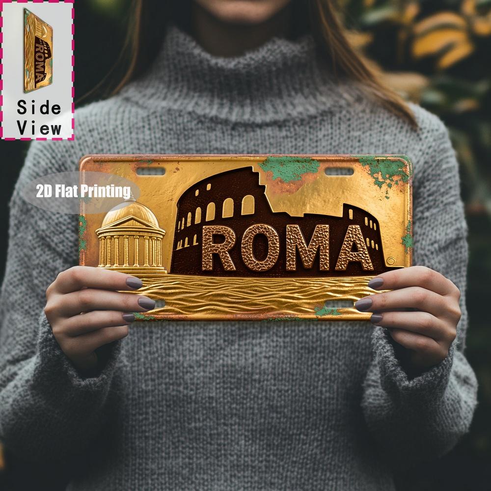 Рамка для номерного знака автомобиля D Flat ROMA Знак Идеально подходит для домашнего декора, декора кофейни и бара