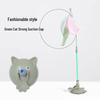 Cat Wand Teaser with Strong Suction Cup, Colorful Feathers, Steel Wire, Long Rod, Durable Design, and Bell for Self-Play