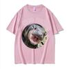 Moo Deng Bouncy Pig in Thai Picture The Cute Baby Hippo Funny Meme T Shirts Unisex Women Casual 100 Cotton Oversized Tshirt Tops