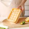 Ice Cube Tray with Lid 15 Cubes Ice Grid Easy-Release Silicone Bottom Stackable Ice Trays for Freezer