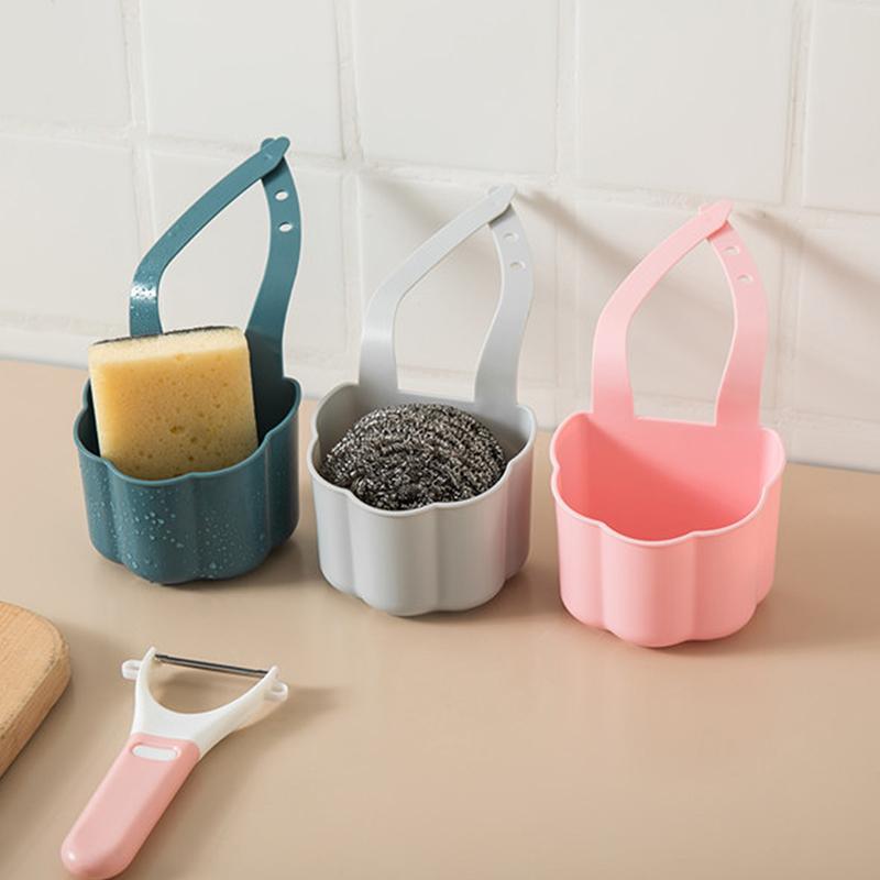 Подставка для слива кухонной раковины Подвесной держатель для мыла Полка Регулируемая корзина для хранения Держатель для смесителя в ванной Кухонные принадлежности