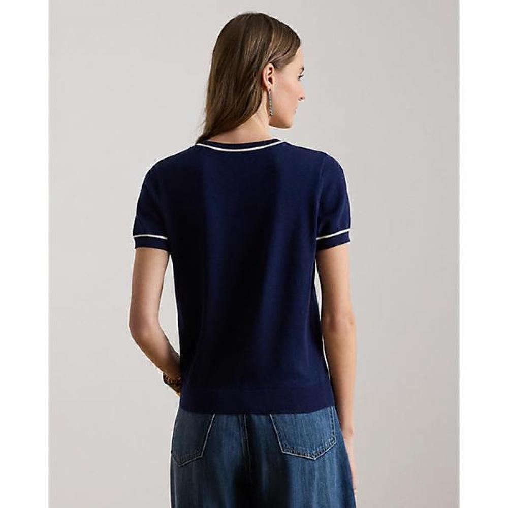 Свитер с коротким рукавом Lauren Ralph Lauren двухцветный Wmlrswesn820192400