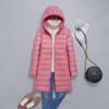 FASHION  Light Down Jacket Women's Medium  Long Fattened Plus Size Removable Cap Lightweight Ultra-thin Jacket Tide Clothes