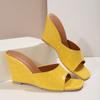 Summer Beach Platform Women Wedge Slippers Appliques Butterfly-knot Female Sandals Clog Shoes Women Slippers
