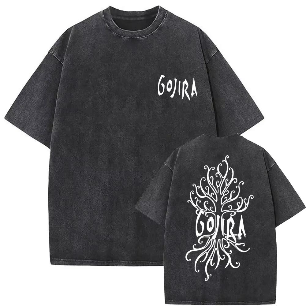 Стирка Винтажная Металлическая Рок-Группа Gojira Футболка От Марса К Сириусу Футболки Мужские Женские Готическая Панк Оверсайз Футболки Уличная Одежда