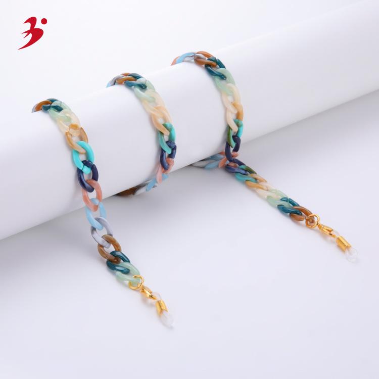 Европейская и американская разноцветная акриловая цепочка для очков - модная и универсальная