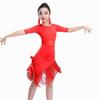 Cha Cha Kids Latin Dance Dress Black Red Samba Stage Outfits Performance Clothes  Child Girls