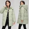 Женская осенне-зимняя куртка средней длины с капюшоном, свободная повседневная утолщенная ветрозащитная теплая куртка
