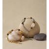 Yhpup Stainless Steel Natural Shell Tiger Stone Chain Handmade Bracelet Bangle Recommend Handmade Exquisite Charming Jewelry
