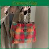 Шикарная мягкая женская вертикальная сумка через плечо из модной клетчатой парусины для повседневных поездок