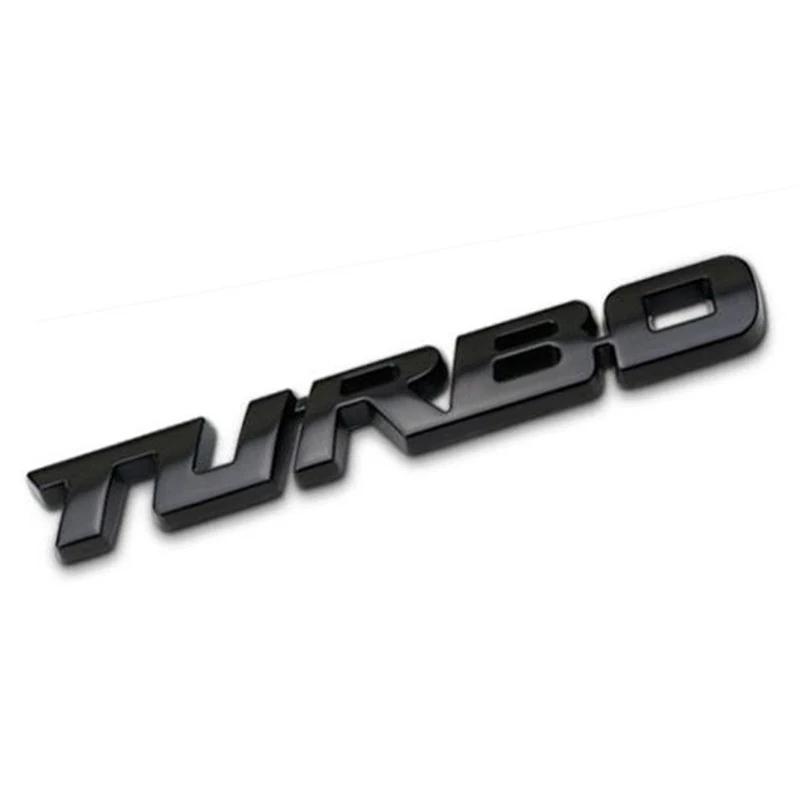 3D Turbocharged Car Sticker Turbo Metal Alloy Badge Rear Side Marking Decorative Modification Accessory for Vehicle