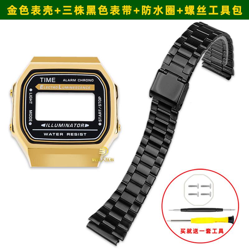 Корпус часов Для Casio электронных часов маленький квадратный A168 Мужские Модифицированный Нержавеющая сталь Часы Минеральное стекло Инструмент винт Корпус