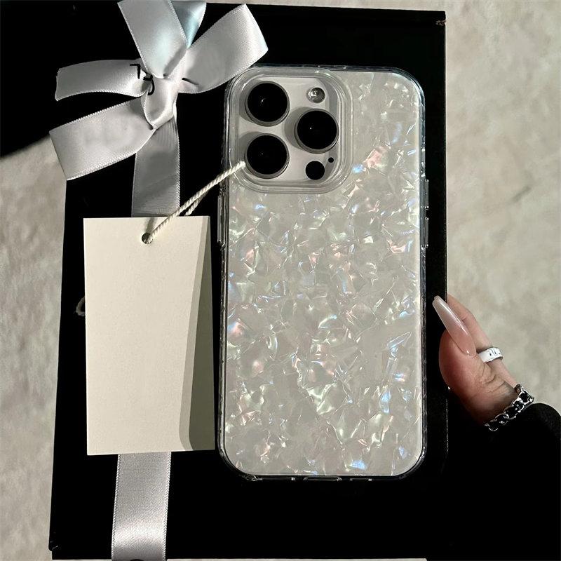 Роскошный блестящий чехол с лазерным узором для iPhone 11 12 13 14 15 16 Pro Max Plus, мягкий противоударный чехол IMD