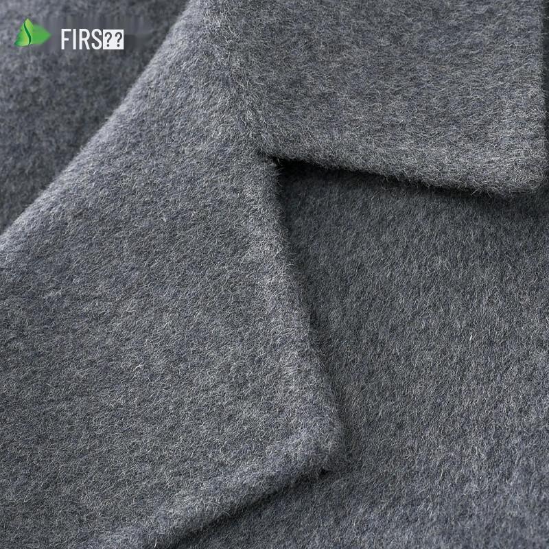 Мужское длинное двустороннее пальто из смесовой шерсти Shanshan