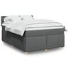 Vidaxl Łóżko Kontynentalne Z Materacem, Ciemnoszara Tkanina 140X190 Cm