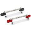 2Pcs Red & Black 100A 12 Terminal Block Bus Bar Ground Distribution Wire Block