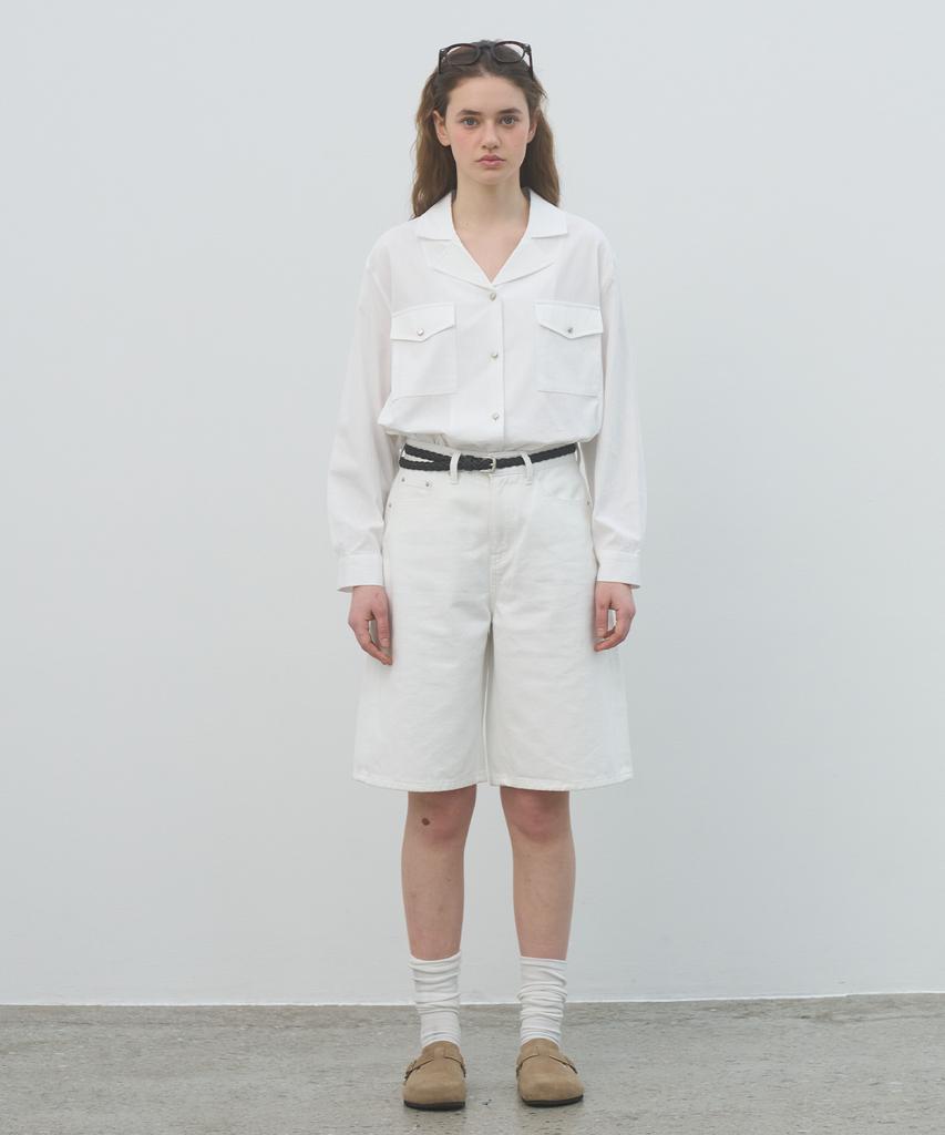 SO IR Bermuda Denim Pants - White