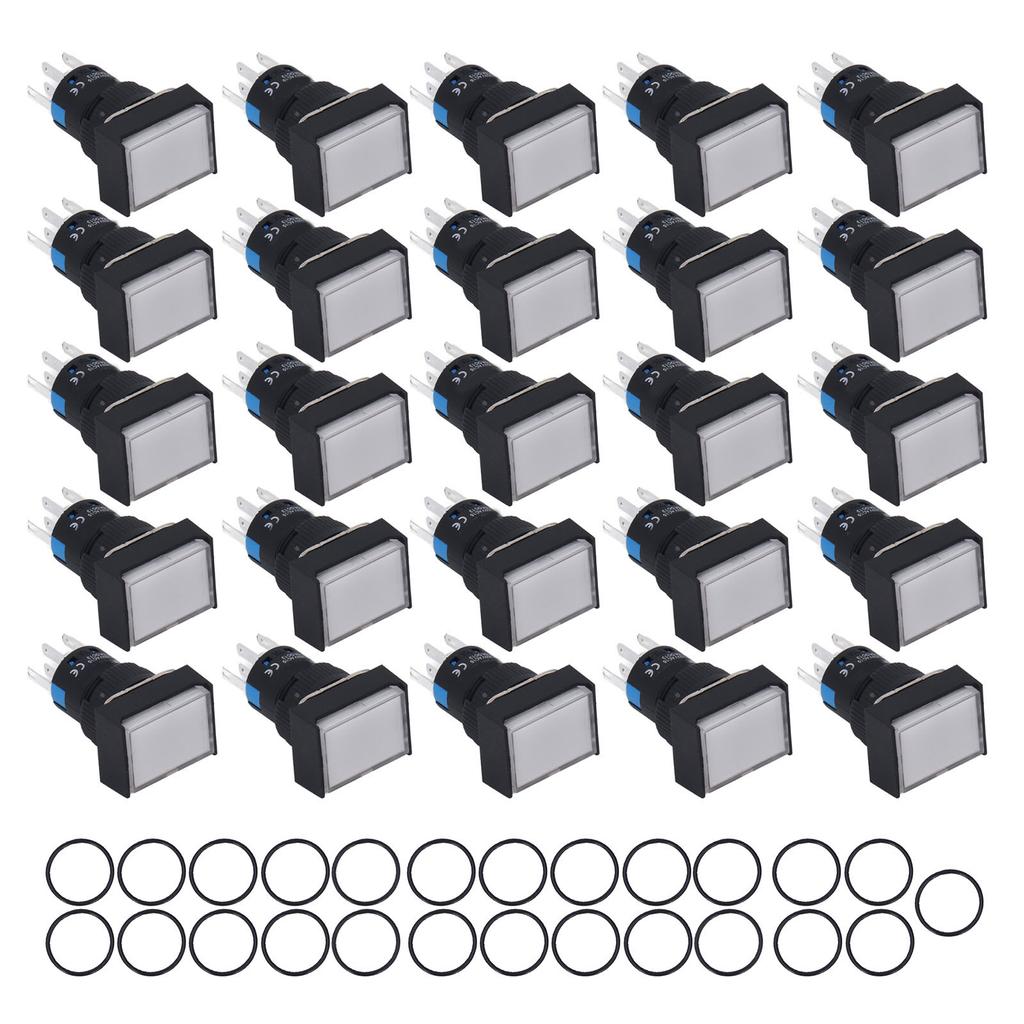 Кнопочный переключатель мгновенного действия с шайбой ABS со встроенным индикатором для электробытовой техники
