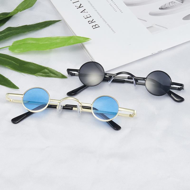 Солнцезащитные очки в маленькой оправе, маленькие круглые очки Prince, цветные мужские и женские свадебные очки из металла