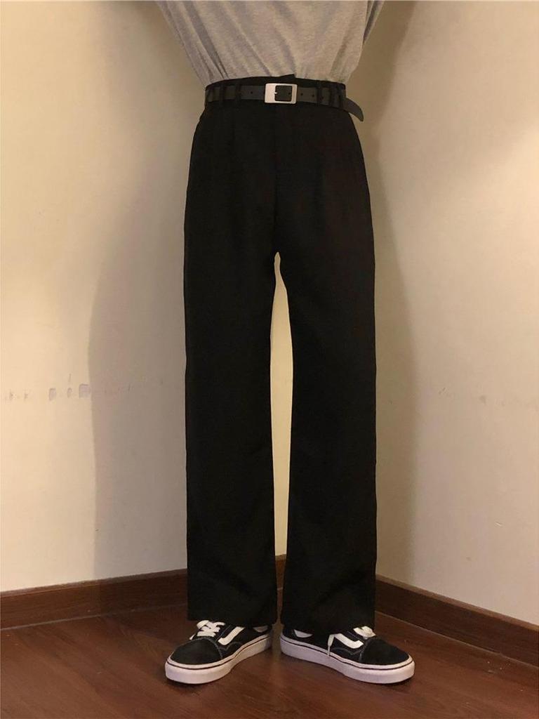 Мужские повседневные брюки цвета кофе в стиле ретро с широкими бретелями - Коллекция Весна/Лето