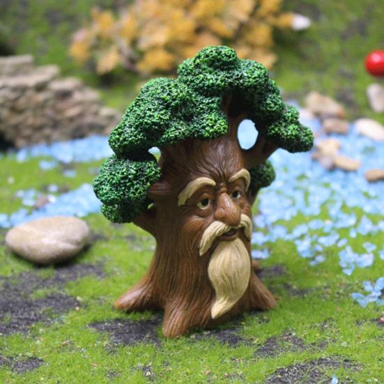 Фигурка Дедушка Дерево Смола Мини Статуэтки Гномов Миниатюры Феи Цветов Коллекционные Предметы Аксессуары для Сказочного Сада для Комнатных и Уличных Горшечных Растений