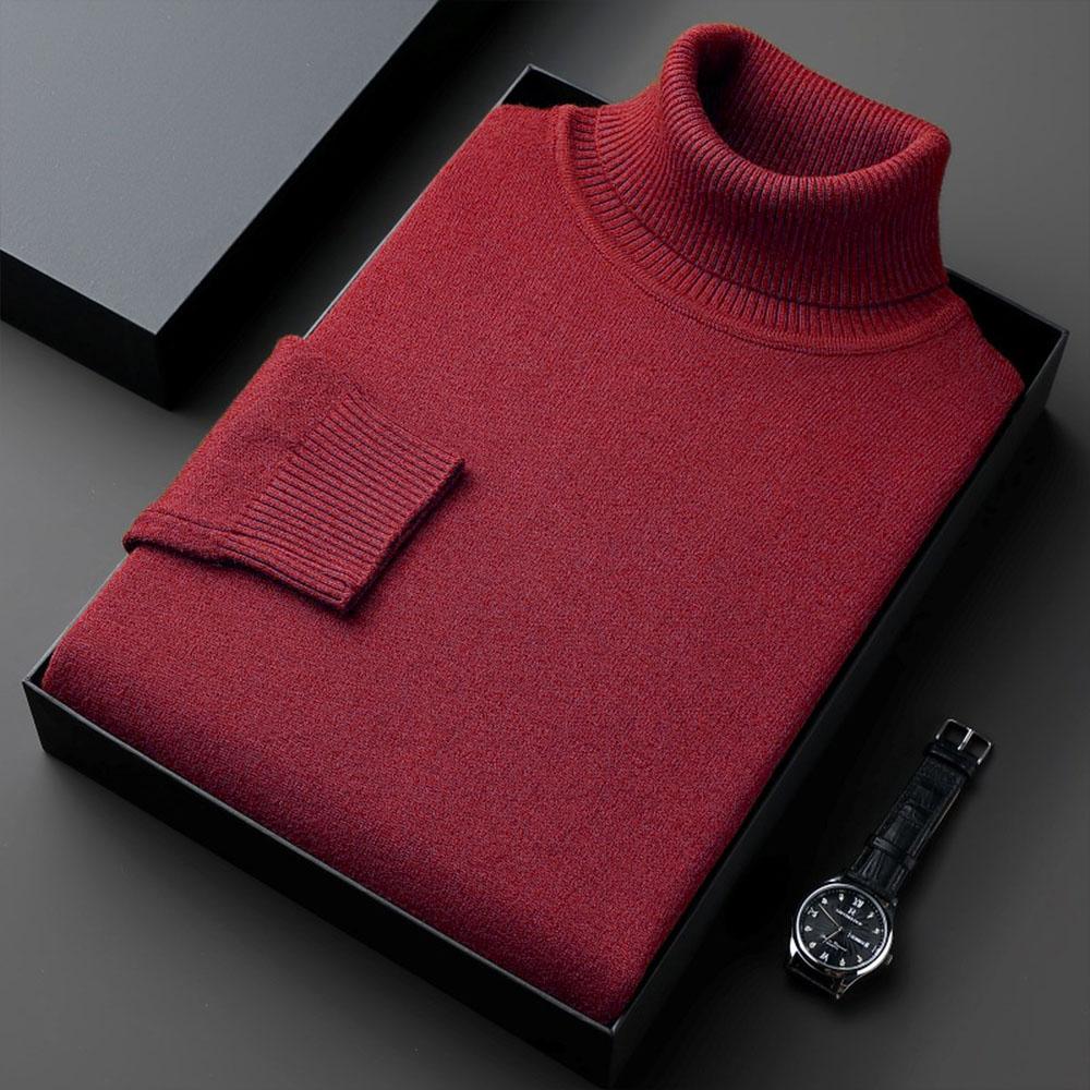 Sweaters for Men Anti-pilling Knitwear Turtleneck Sweater Slim Fit Long Sleeve Pullover Solid Color Men Clothing