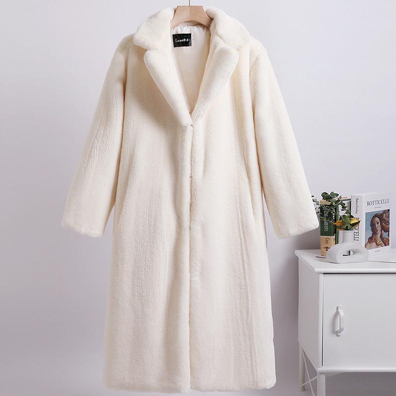 Однотонные плюшевые зимние пальто, женские длинные куртки из искусственного меха с лацканами, пушистая роскошная куртка из искусственного меха, женское пальто из искусственного натурального меха Тедди