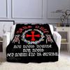 Crusade Cross Templars Knight Printed Blanket Flange Warm Blanket Bed Linings Picnic Blankets Home Travel Born Birthday Gift