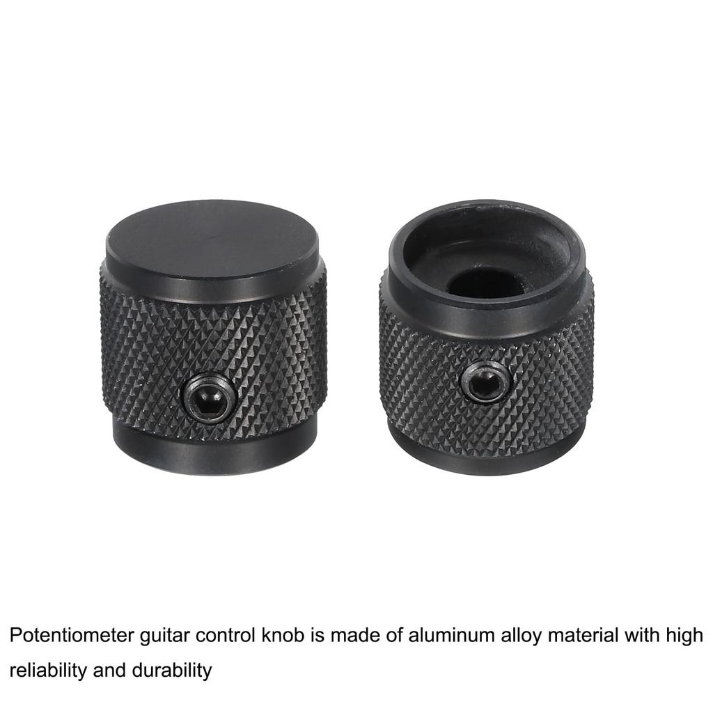 Ручка потенциометра uxcell, алюминиевая ручка управления гитарой с 1 валом, откручивающийся ключ для гитарного бас-гитарного усилителя мощности, регулировка громкости, диаметр 17 мм