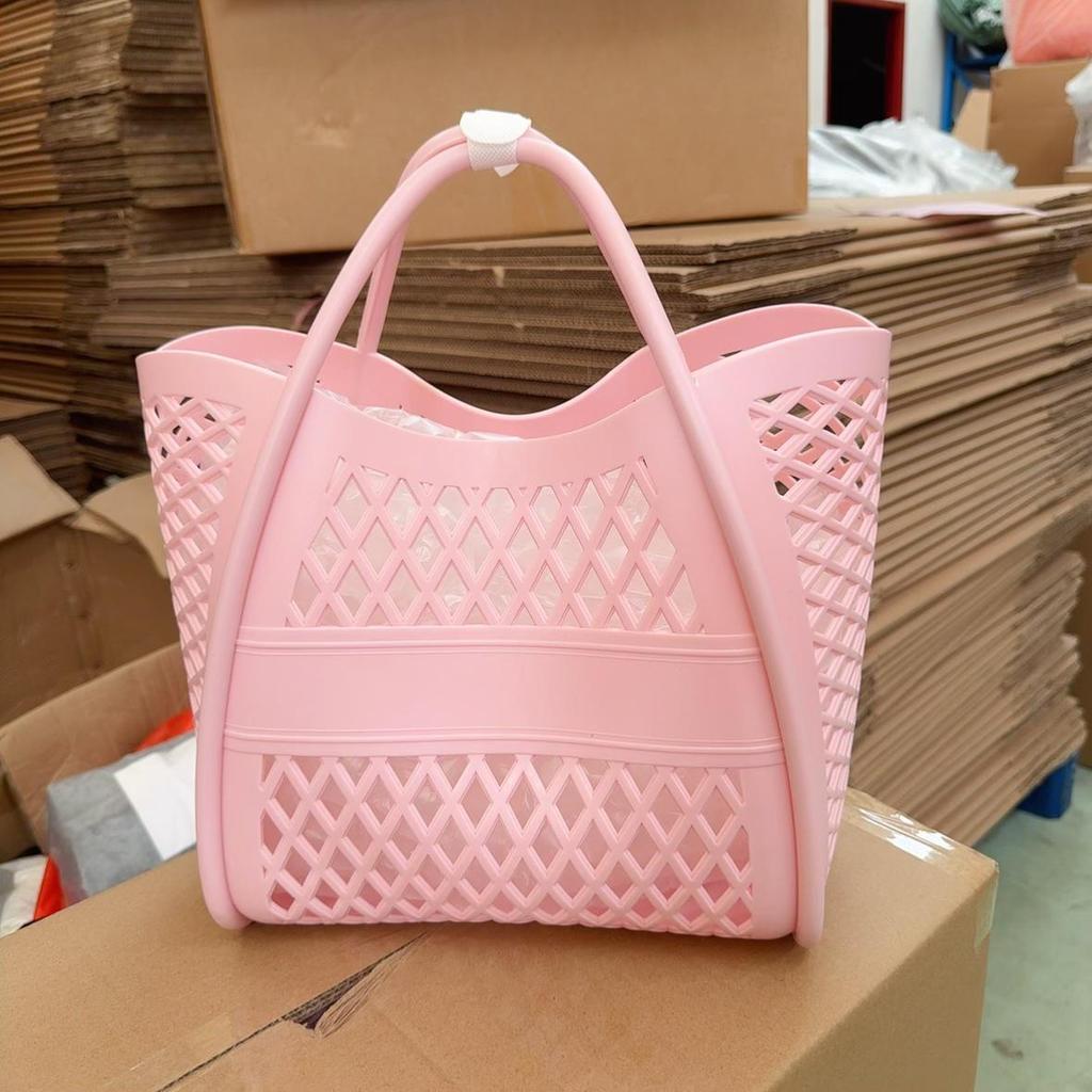 Сумочка из силиконового желе: Полая конструкция, многоцелевое использование: для покупок, пикников, пляжа, ванны и овощей.