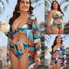Feminine Bikinis 3 Pieses Set Plus Size 4xl Women's Push Up Swimsuit 2024 New Swimwear Women Bodysuit Sexy Women's Bathing Suits