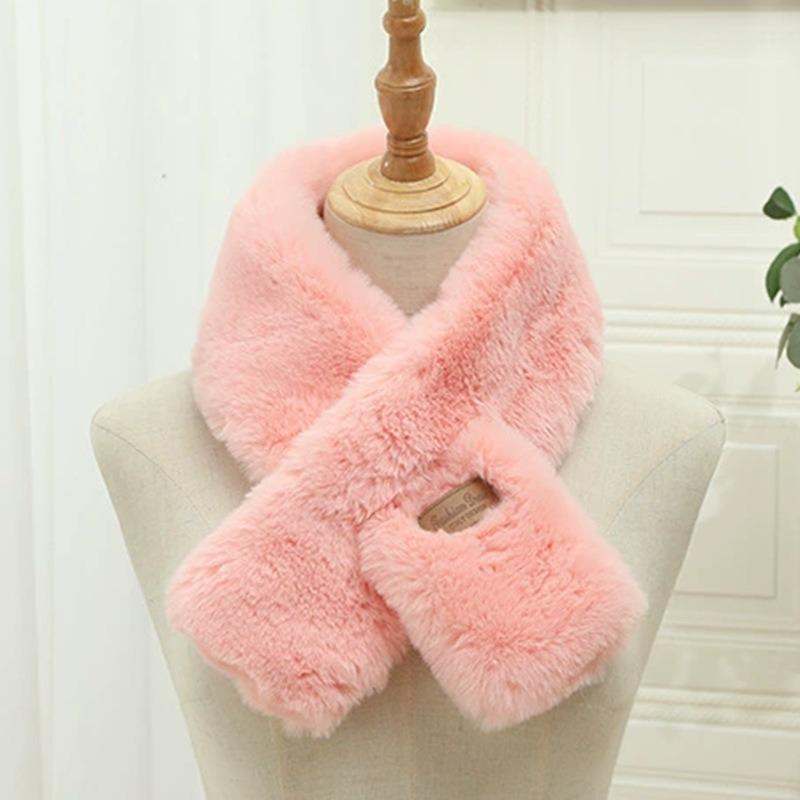 New Mao Mao Collar Scarf Winter Women's Warm Imitation Rex Rabbit Plush Scarf Neck Protection Cute Neck Cover
