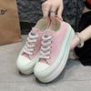 Breathable Casual Board Shoes 2025 New Summer Thick-soled Heightening Casual Little White Shoes College Canvas Shoes