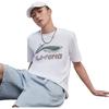 Li-Ning Спортивная футболка с круглым вырезом и принтом логотипа граффити, мужская, топы, белая AHSS879-4